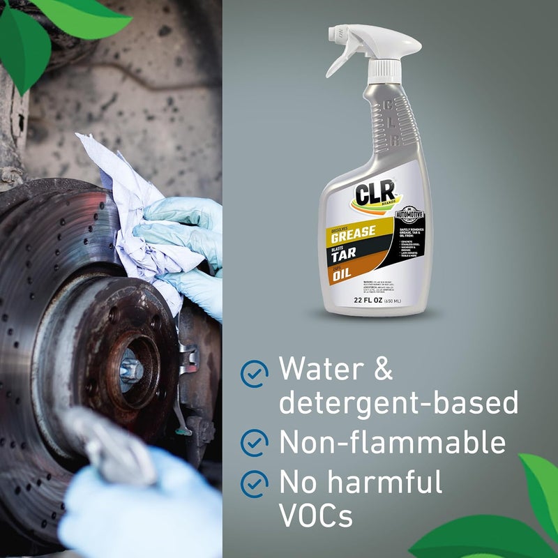 CLR Brands Automotive Grease, Tar & Oil Remover, 22 oz. Spray Bottle, Non-Abrasive, Dissolves Grease, Blasts Tar, Zaps Oil from Garage Floors and Machinery - Image 2